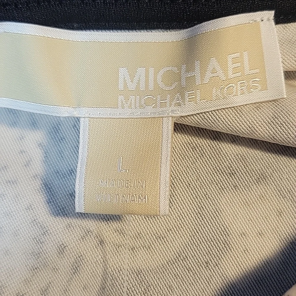 Michael Kors Black and‎ Cream One Shoulder Velvet Dress